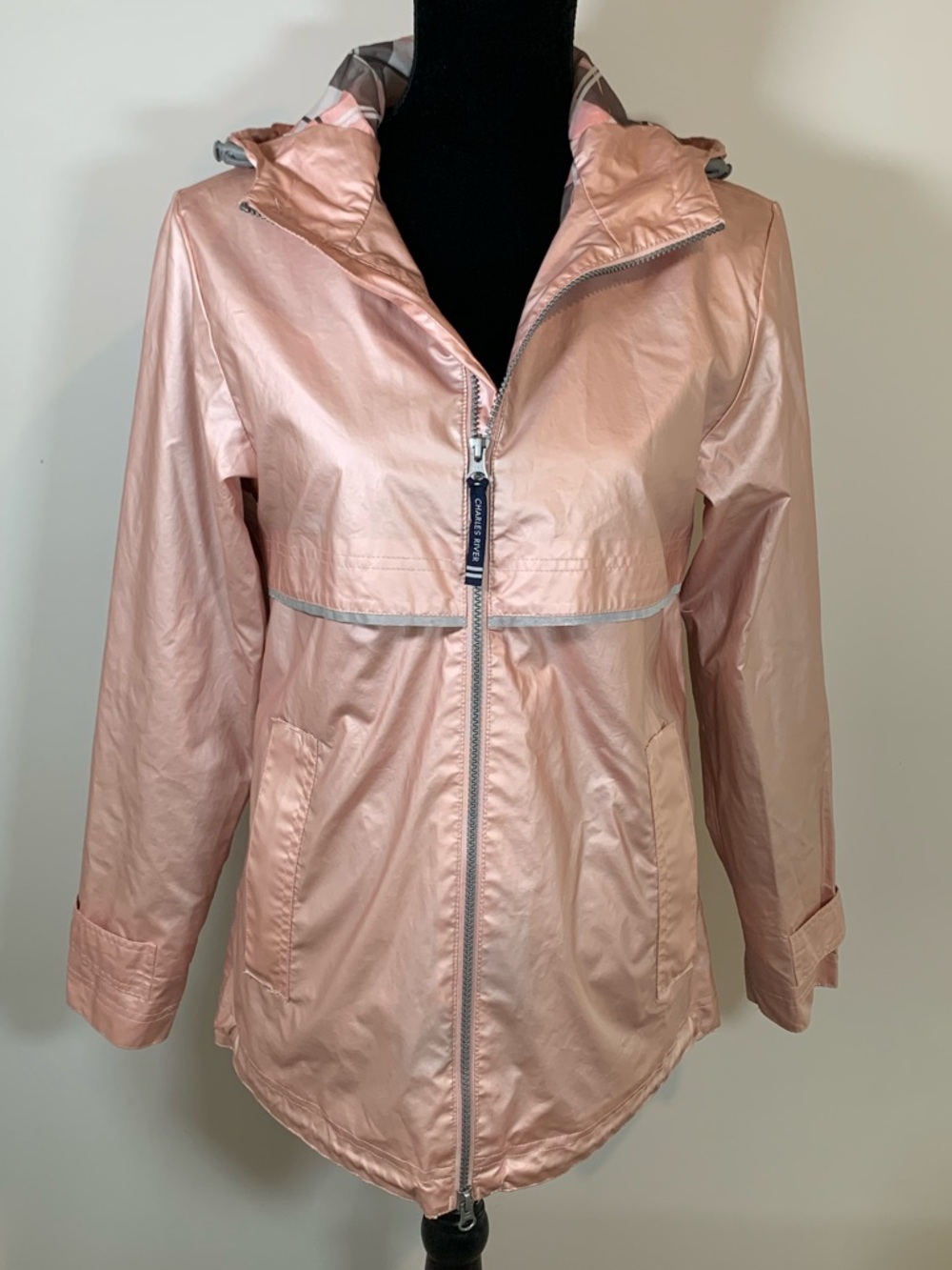 Charles River Apparel Womens New Englander Rain Jacket XS Rose Gold Waterproof
